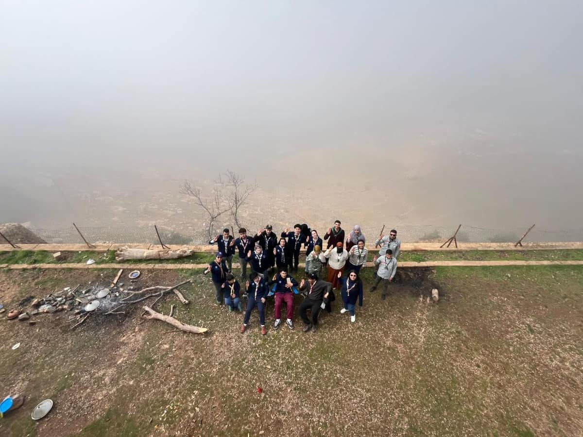 Scouts gathered during a mountain outing near Taourirt.