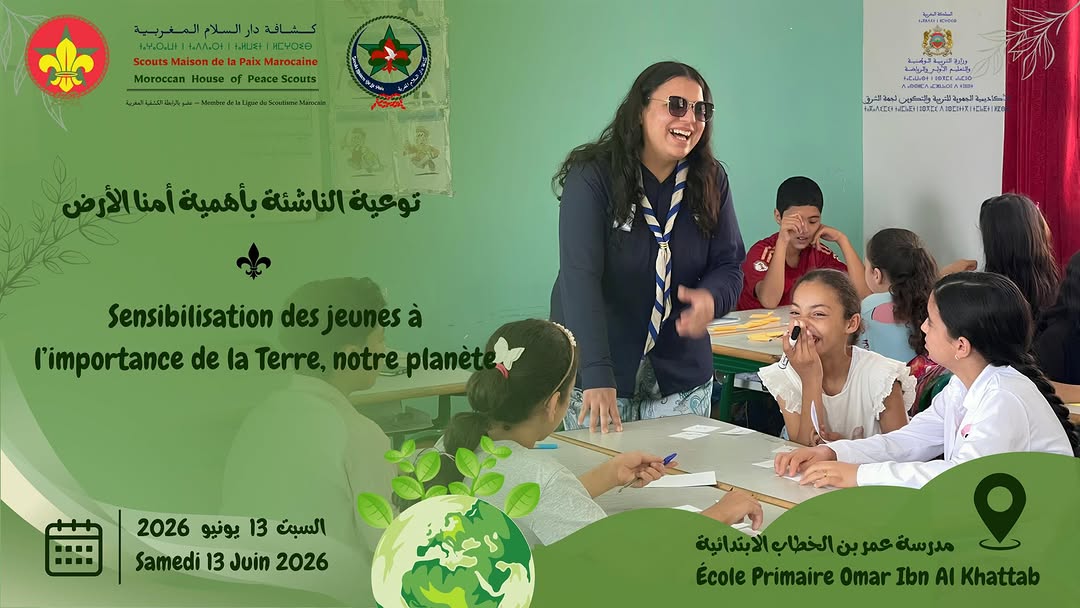 Awareness of the Earth activity poster for Scouts Maison de La Paix.