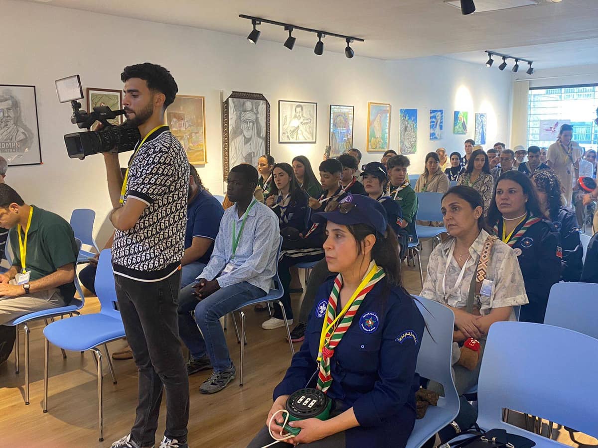 Participants attending a peace education event in Tangier.